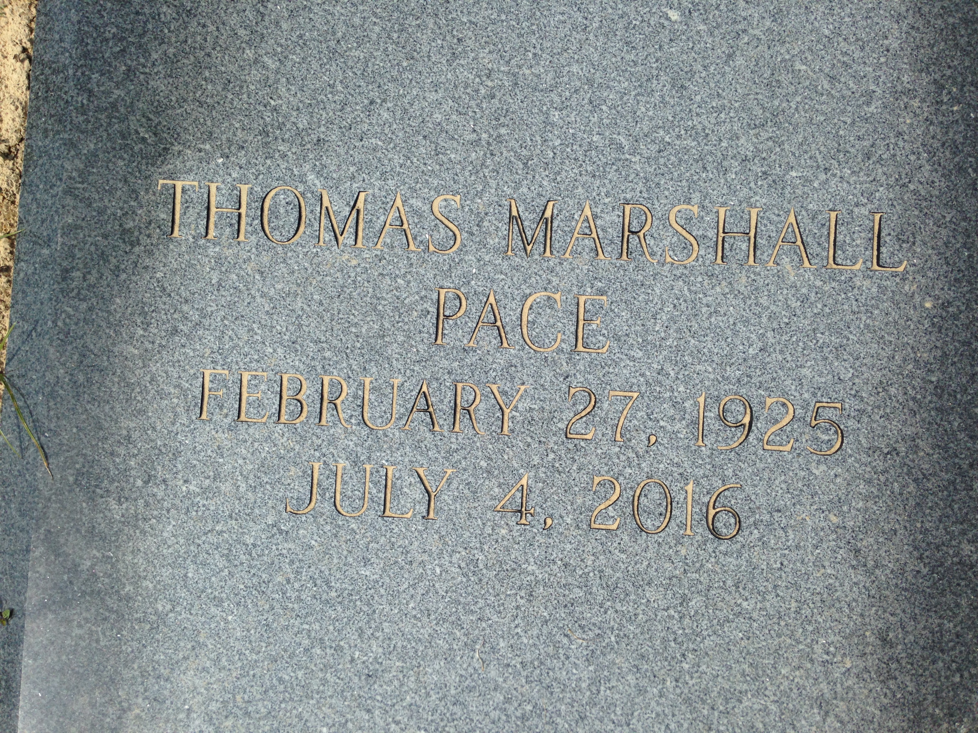 Thomas Marshall, Sr Pace
